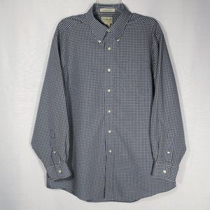 LL BEAN Mens Check Plaid Wrinkle Resistant Long Sleeve Shirt